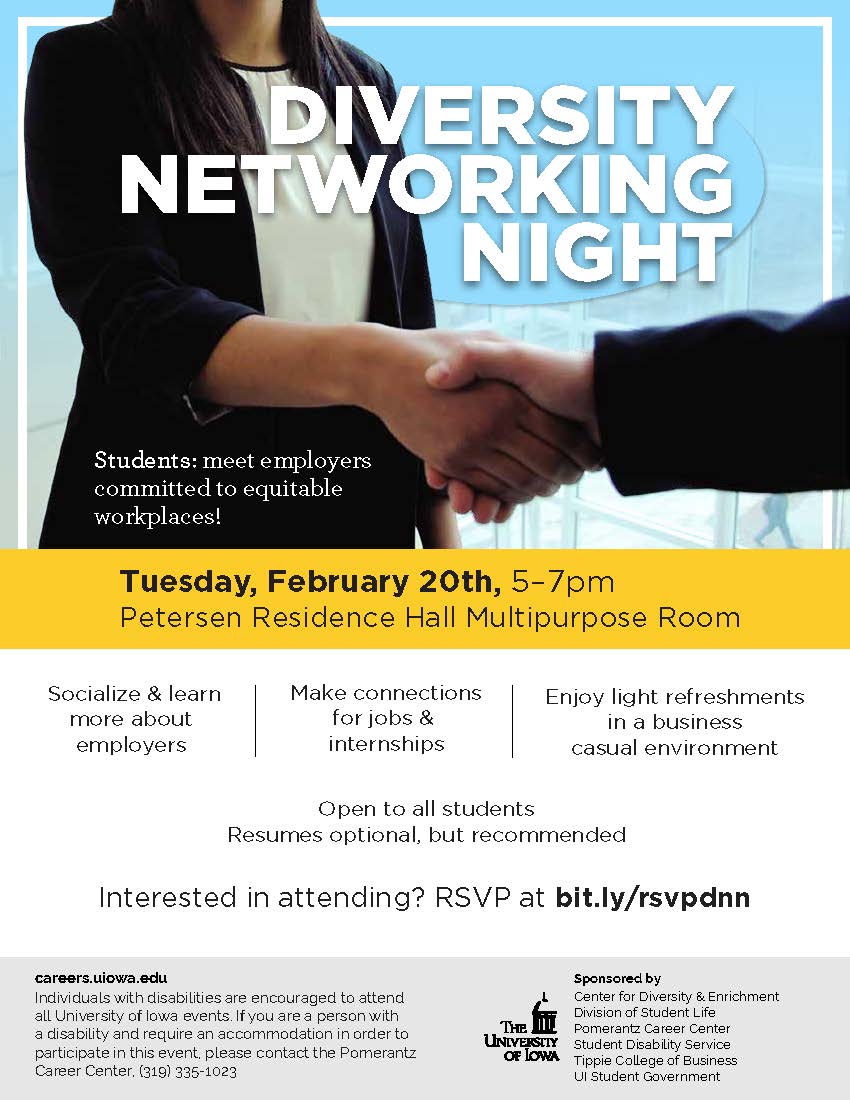 diversity networking event and prep sessions 2 20 2018 business networking event flyer