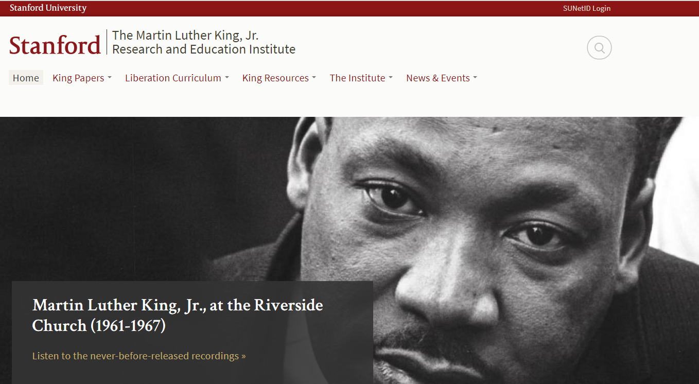Stanford MLK Institute Landing Page