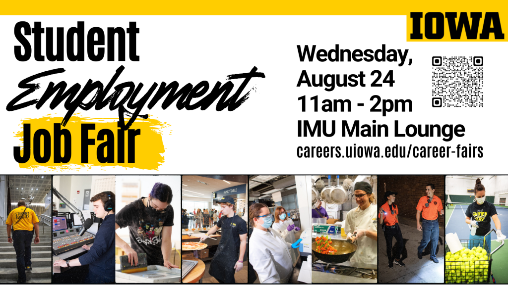 Student Employment Job Fair August 24 11am-2pm