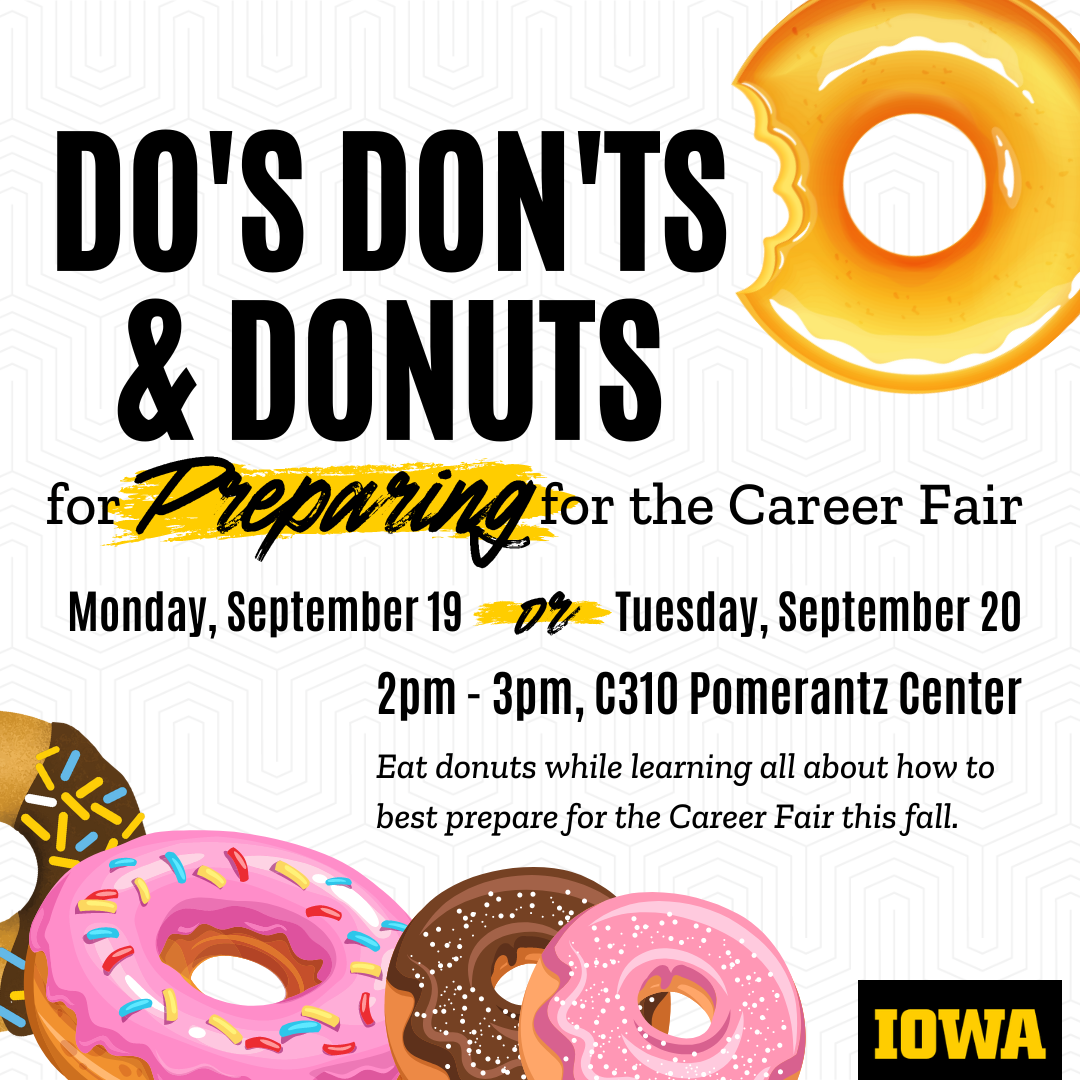 Do's Don'ts Donuts for preparing for the career fair