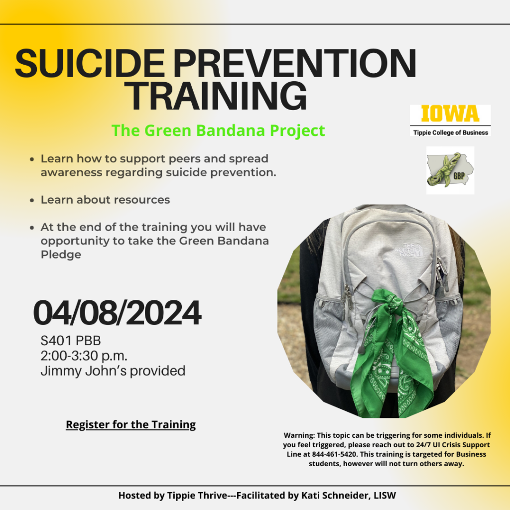 Suicide Prevention TrainingThe Green Bandana Project Undergraduate
